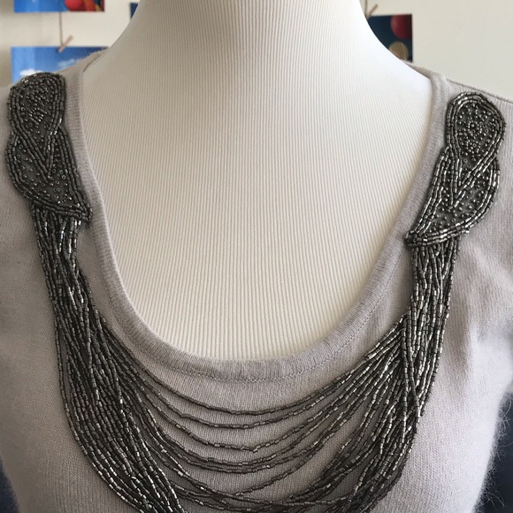 Adrienne Vittadini Embellished Sweater Top Size S - Picture 3 of 5